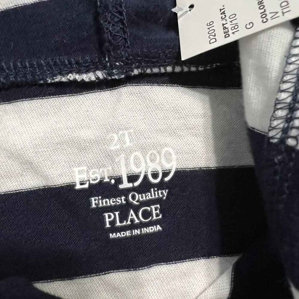 NEW Children's Place 2T Navy Striped Hoodie Shirt